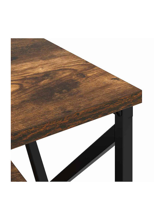vidaXL Wooden Bedside Table with Metal Legs Smoky Oak 41.5x40.5x55cm