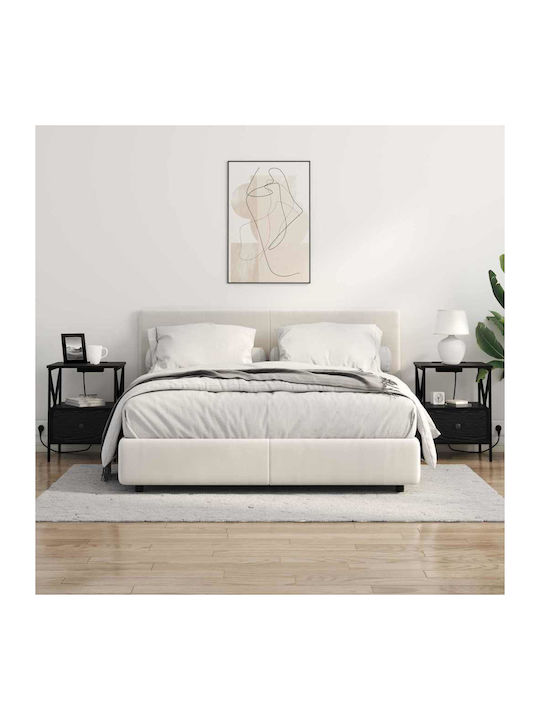 Κομοδίνα Ξύλινα Μαύρη δρυς 2τμχ 41.5x40.5x55cm 859551