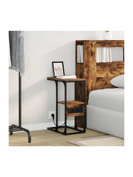 Nachttisch Geräuchert Metall Smoky Oak 41.5x26x60.5cm