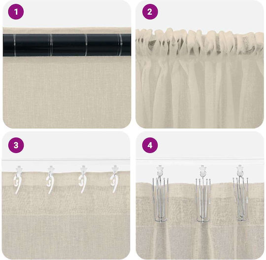 vidaXL Set Vorhänge mit Bleistiftfalten Beige 140x225cm