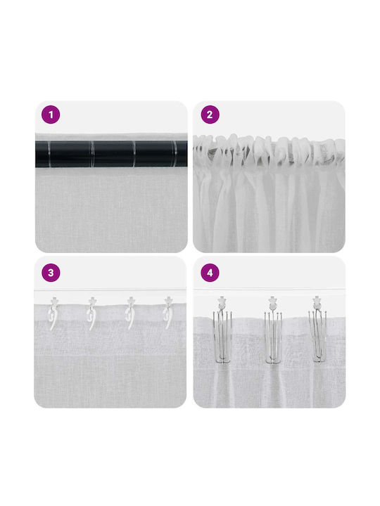 vidaXL Set Perdele Cu Coafură Gri 140x225 Cm