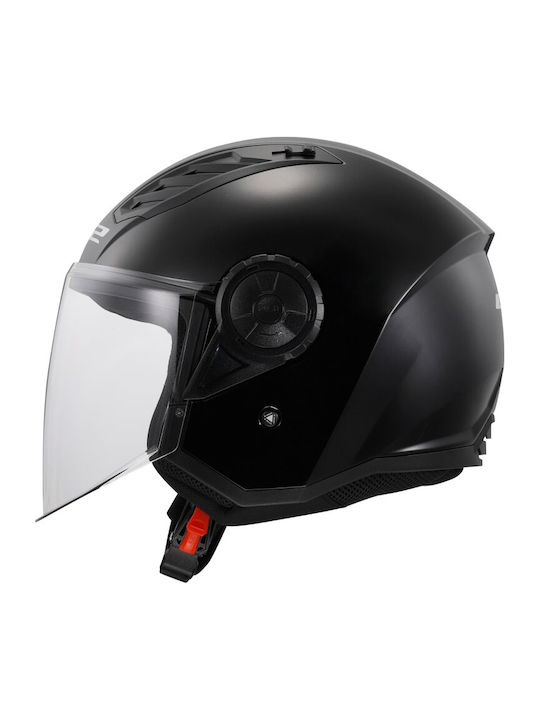 LS2 Airflow Ii OF616 Gloss Black Motorcycle Helmet Jet ECE 22.06 1100gr