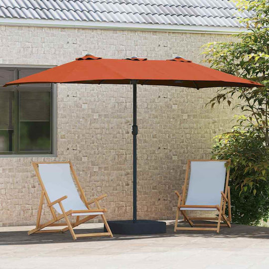Aluminum Garden & Terrace Parasol Orange 3.85x2.09xHeight 2.44m
