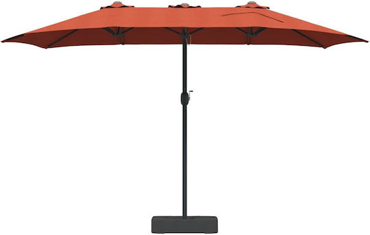 Aluminum Garden & Terrace Parasol Orange 3.85x2.09xHeight 2.44m
