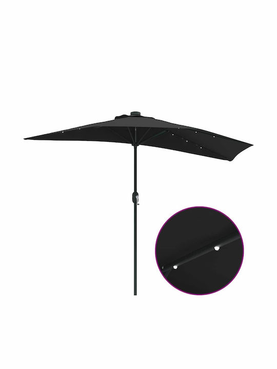 Umbrelă Suspendată Din Aluminiu Neagră 2.94x1.5xÎnălțime 2.24m