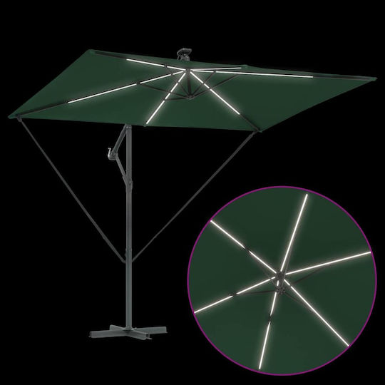 Hängender Metall-Garten- und Terrassen-Sonnenschirm Grüne 2,94x2xHöhe 2,54 m