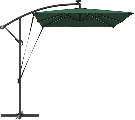 Hängender Metall-Garten- und Terrassen-Sonnenschirm Grüne 2,94x2xHöhe 2,54 m