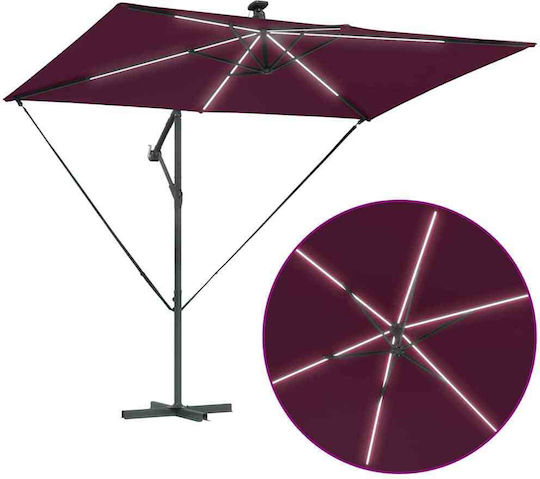 Hanging Metal Burgundy Garden Parasol 2.94x2xHeight 2.54m