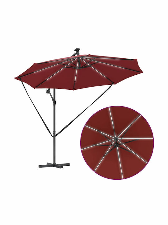 Umbrelă Suspendată Din Aluminiu Portocalie 2.94x2.94xÎnălțime 2.48m