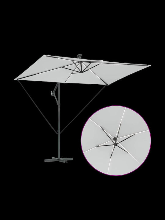 Hanging Metal Beige Parasol 2.94x2xH2.54m