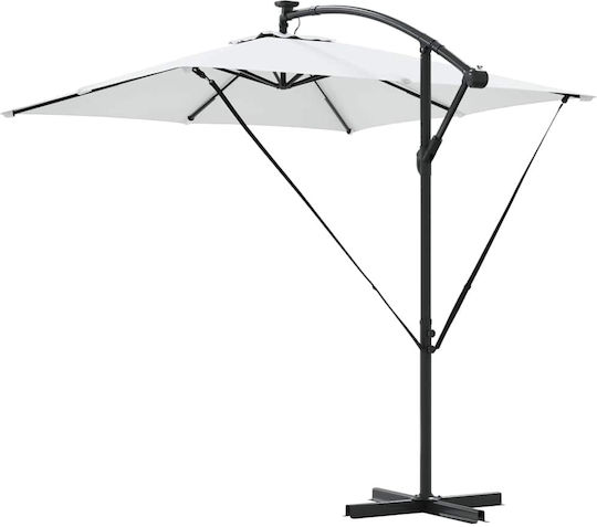 Hanging Aluminum Garden Parasol Beige 2.49x2.49xHeight 2.5m