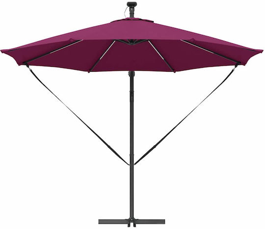 Hanging Aluminum Burgundy Garden & Terrace Parasol 2.94x2.94xHeight 2.48m