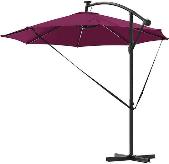 Hanging Aluminum Burgundy Garden & Terrace Parasol 2.94x2.94xHeight 2.48m