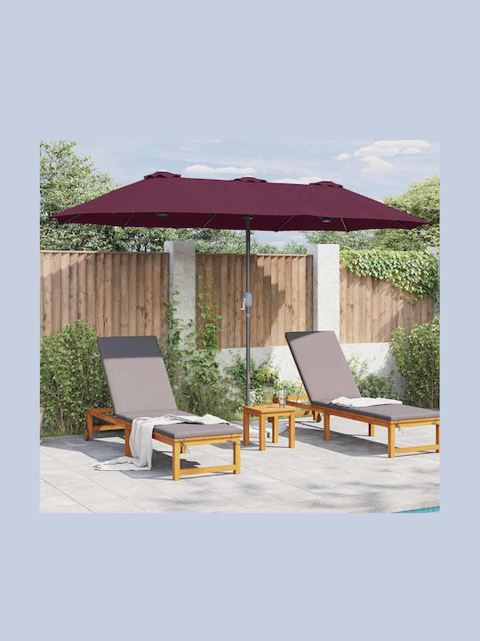 Aluminium Burgundische Garten- und Terrassen-Sonnenschirm 3,8x1,96xHöhe 2,35 m