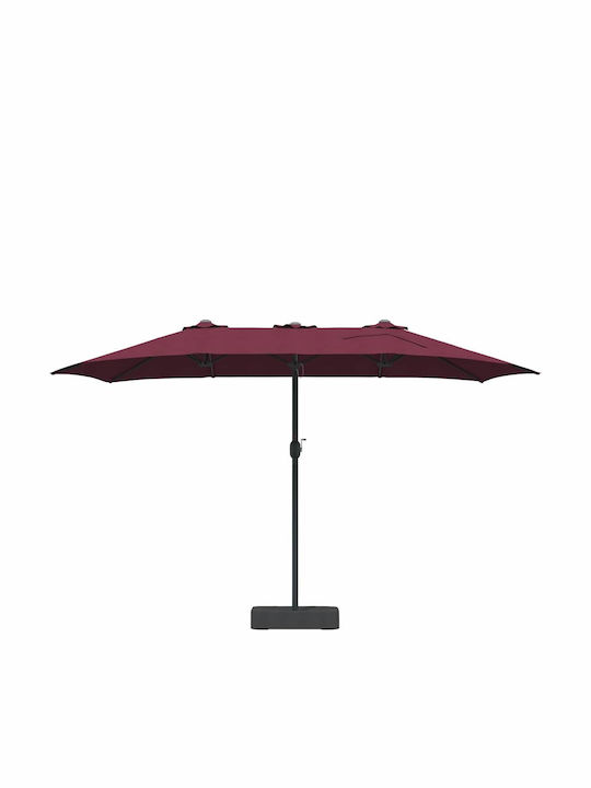Aluminum Burgundy Garden & Terrace Parasol 3.85x2.09xHeight 2.44m