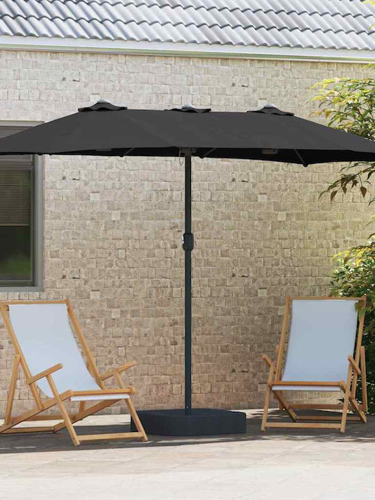 Umbrelă Din Aluminiu Neagră 3.85x2.09xÎnălțime 2.44m