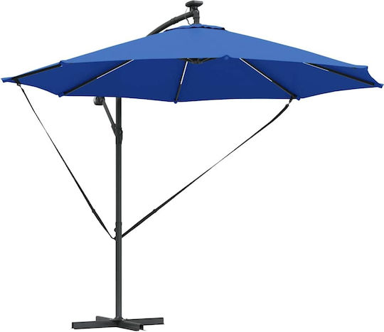 Umbrelă Din aluminiu Albastru cu Iluminare LED 2.94x2.94m