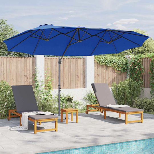 Garten- und Terrassen-Sonnenschirm Metall Blau 3.72x1.98xHöhe 2.53m