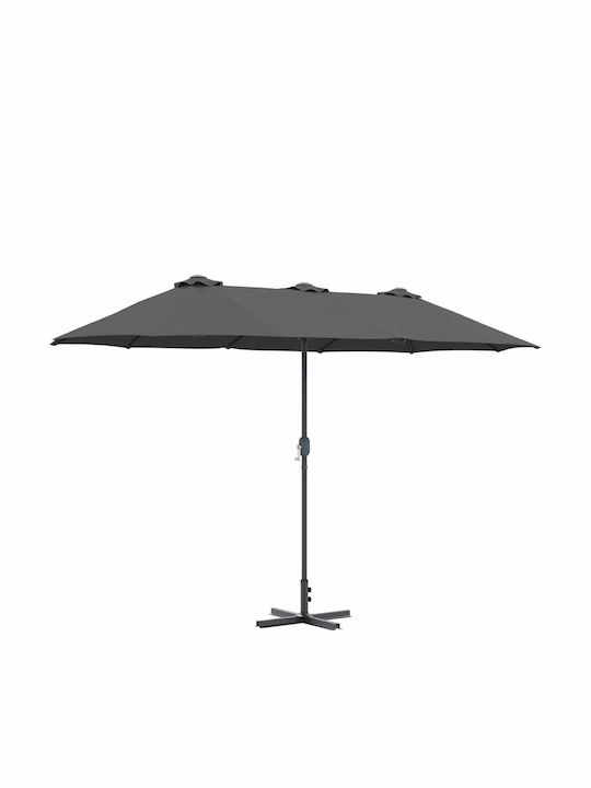 Aluminium-Garten- und Terrassen-Sonnenschirm Grau 3,8x1,96xH2,35m