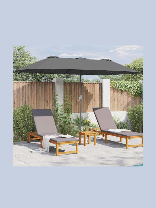 Aluminium-Garten- und Terrassen-Sonnenschirm Grau 3,8x1,96xH2,35m