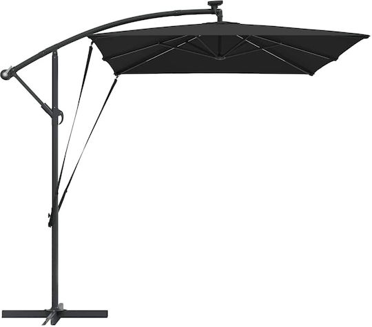 Umbrelă Suspendată Metalică Neagră 2.94x2xÎnălțime2.54m