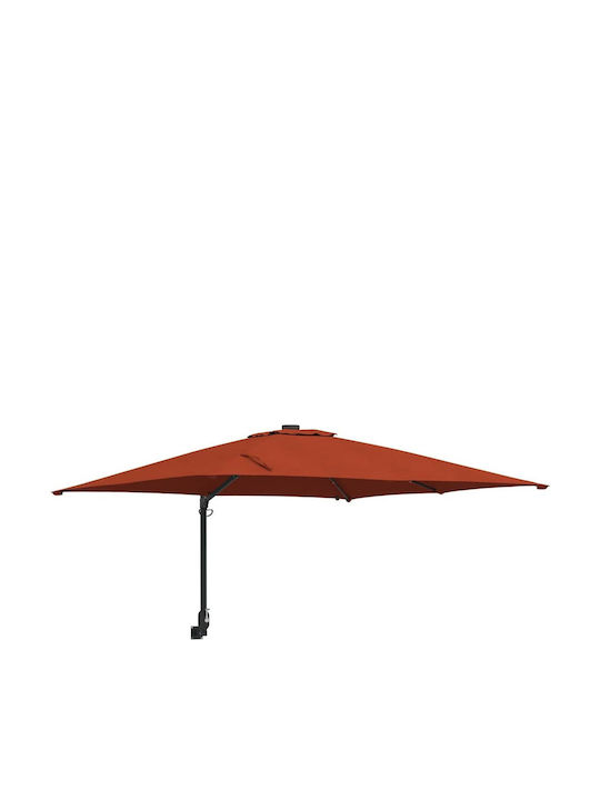 Umbrella Floor Aluminum Orange with LED Lighting 2.48x2.47m