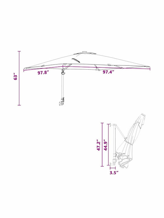 Αλουμινίου Μπορντό 2.48x2.47m