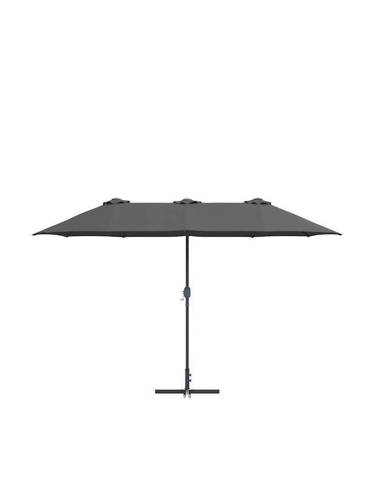 Aluminium-Garten- und Terrassen-Sonnenschirm Grau 3,8x1,96xH2,35m