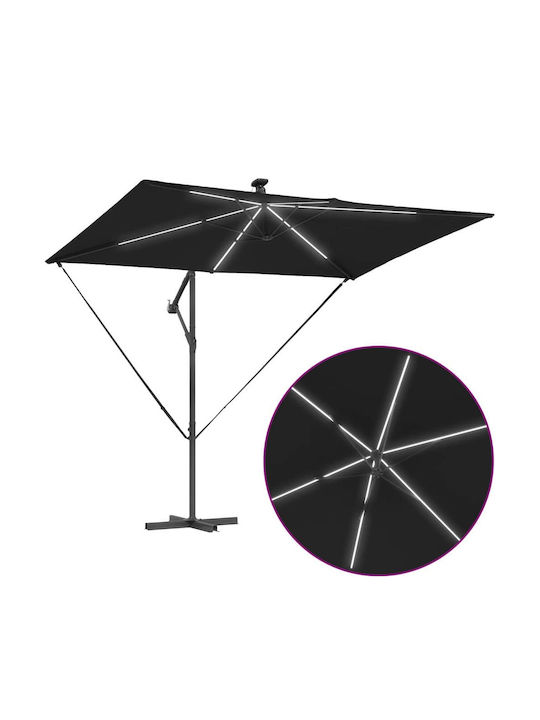 Hanging Metal Black Garden & Terrace Parasol 2.94x2xHeight 2.54m