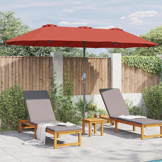 Aluminum Garden Parasol Orange 3.8x1.96xHeight 2.35m