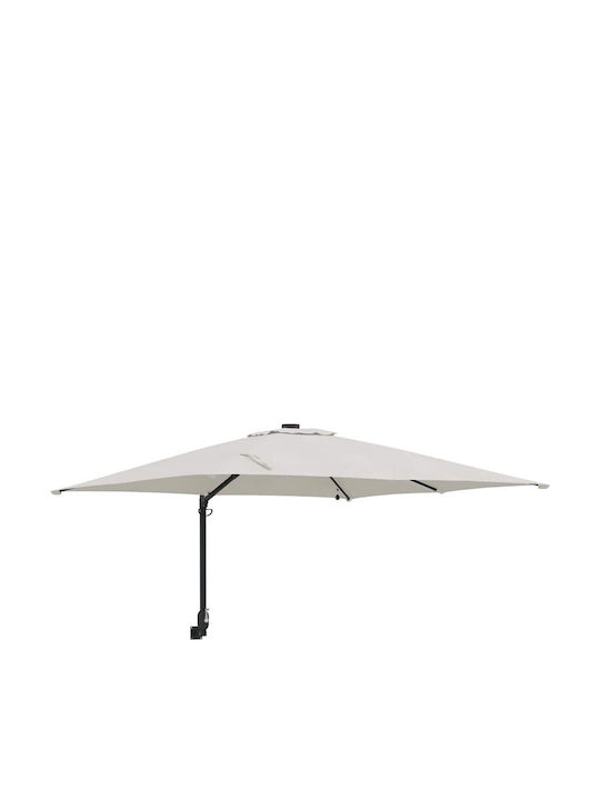 Umbrella Floor Aluminum Beige with LED Lighting 2.48x2.47m