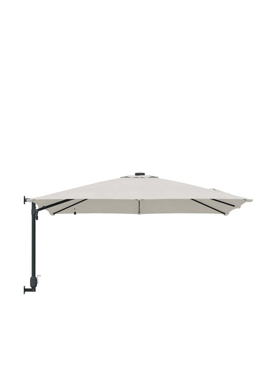 Umbrella Floor Aluminum Beige with LED Lighting 2.48x2.47m