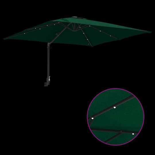 vidaXL Garten- und Terrassen-Sonnenschirm Wandmontiert Aluminium Grüne 2,48x2,47xHöhe1,6m
