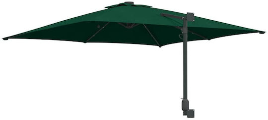 vidaXL Garten- und Terrassen-Sonnenschirm Wandmontiert Aluminium Grüne 2,48x2,47xHöhe1,6m