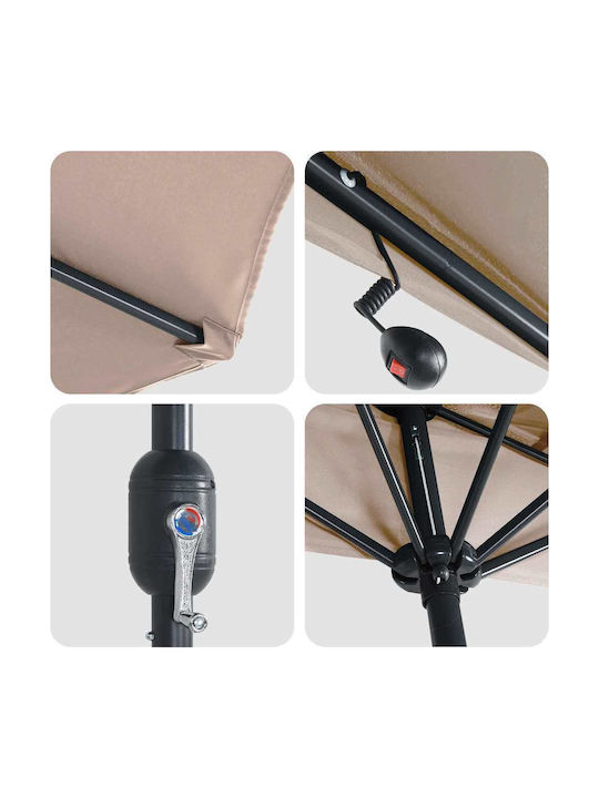 Umbrelă Suspendată Din Aluminiu Maro 2.94x1.5xÎnălțime2.24m