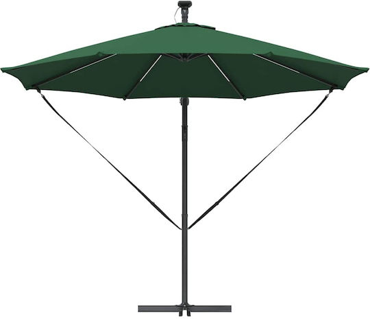 Hängender Aluminium Garten- und Terrassen-Sonnenschirm Grün 2,94x2,94xHöhe 2,48 m