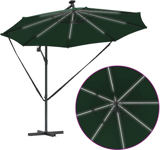 Hängender Aluminium Garten- und Terrassen-Sonnenschirm Grün 2,94x2,94xHöhe 2,48 m