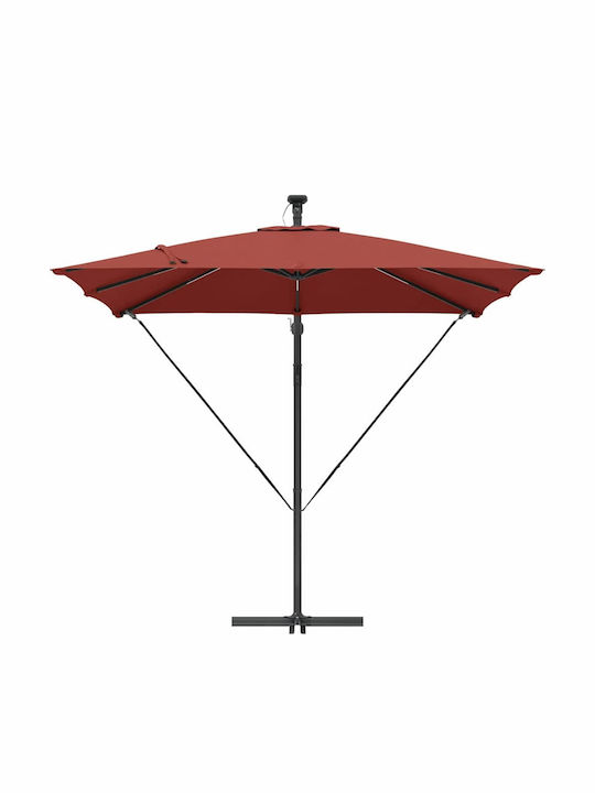 Hängender Aluminium-Garten- und Terrassen-Sonnenschirm Orange 2,94x2,94xHöhe 2,5 m