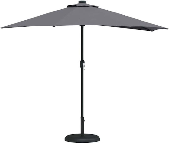 Garten- und Terrassen-Sonnenschirm Hängend Aluminium Grau 2.94x1.5xHöhe 2.24m
