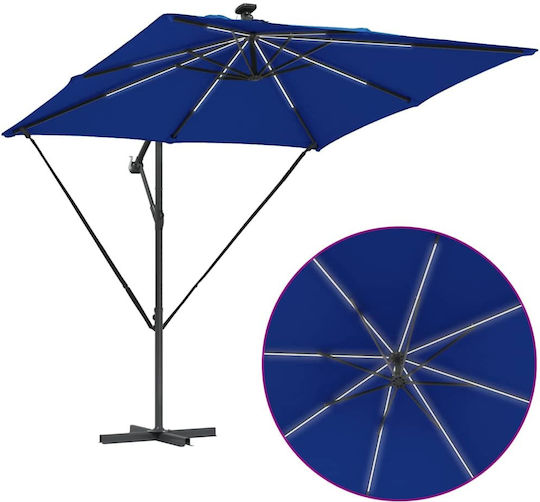 Umbrelă Suspendată Din Aluminiu Albastră 2.94x2.94xÎnălțime 2.5m