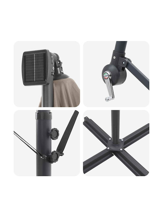 Umbrelă Suspendată Din Aluminiu Maro 2.94x2.94xÎnălțime 2.5m