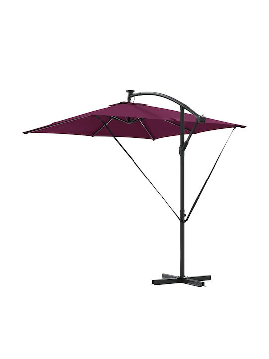 Garten- und Terrassen-Sonnenschirm Hängend Aluminium Burgundisch 2,94x2,94xHöhe 2,5 m