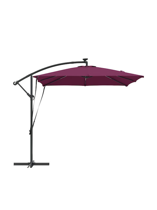 Garten- und Terrassen-Sonnenschirm Hängend Aluminium Burgundisch 2,94x2,94xHöhe 2,5 m