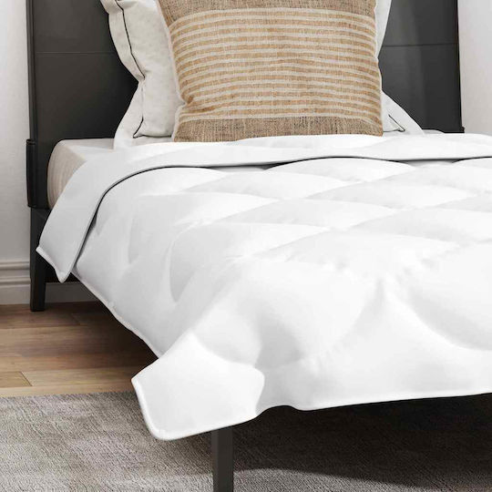 vidaXL Σετ Πάπλωμα Μονό με Γέμιση Microfiber 135x200εκ. Λευκό 2τμχ