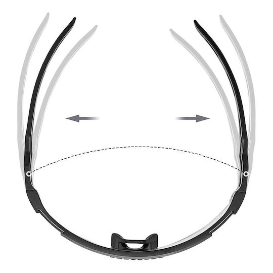 Rockbros Cycling Glasses with Black Frame & Photochromic / Transparent Lenses