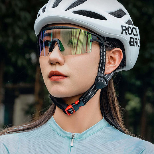 Rockbros Cycling Glasses with White Frame & Polarized / Transparent Lenses