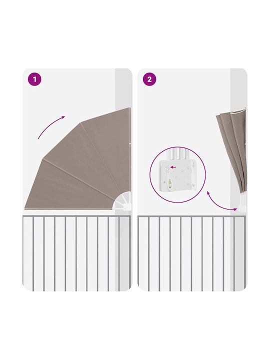 vidaXL Garden Sideway Sunshade Roller Brown 1.4x1.4cm