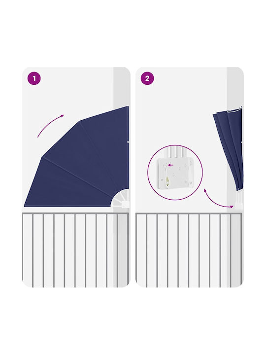 vidaXL Garden Sideway Sunshade Roller Navy Blue 1.4x1.4cm