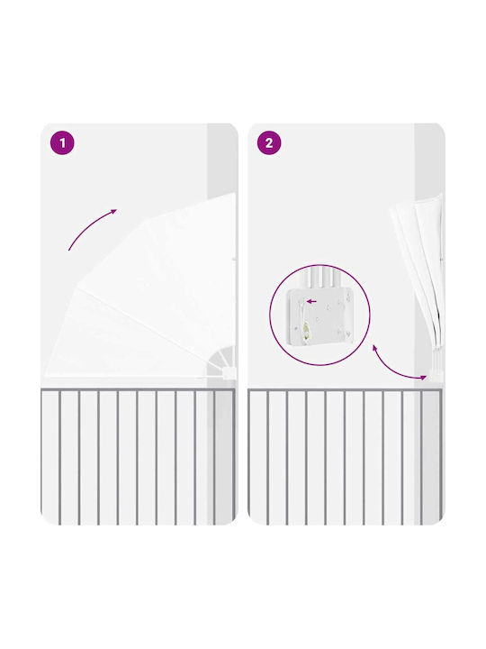 vidaXL Garden Sideway Sunshade Roller White 1.4x1.4cm