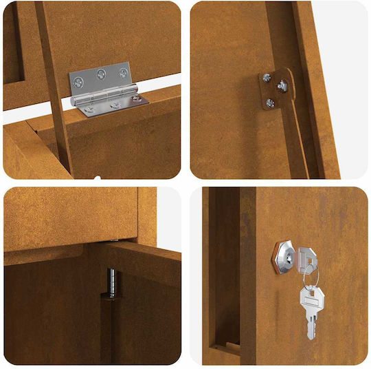 Dulap Suspendat Rusty pentru Sufragerie, din Metal, Negru Rusty 44,5x29x110,5cm